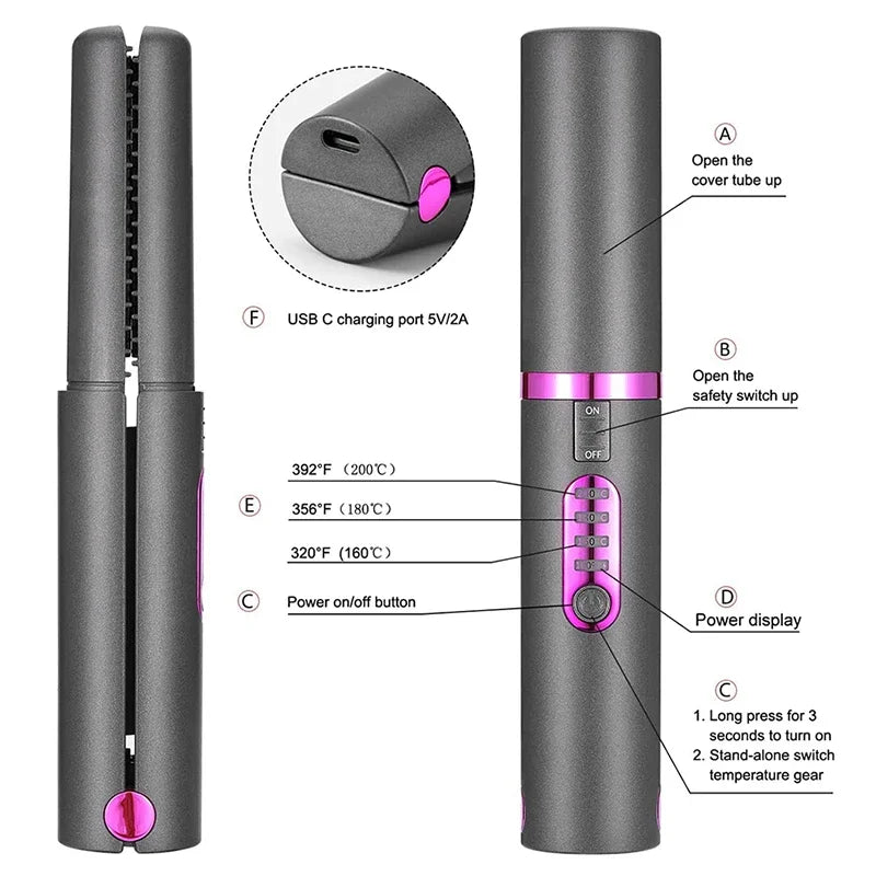 Cordless Hair Straightener & Curler | Caelora.co